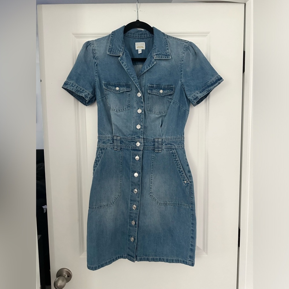 Guess - Women's Lylian Button-Front Denim Dress - Size Small